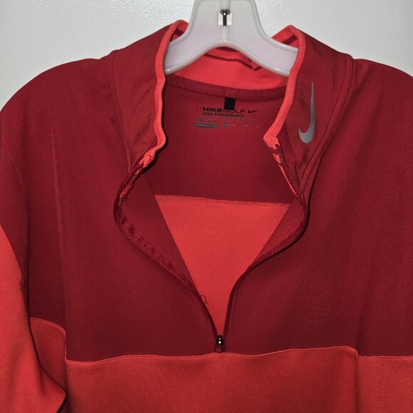 Nike Golf Tour Performance Dri-Fit Top Long Sleeve Red Half Zip Pullover Mens XL - Picture 3 of 9